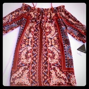 City Triangles Paisley off the shoulder dress